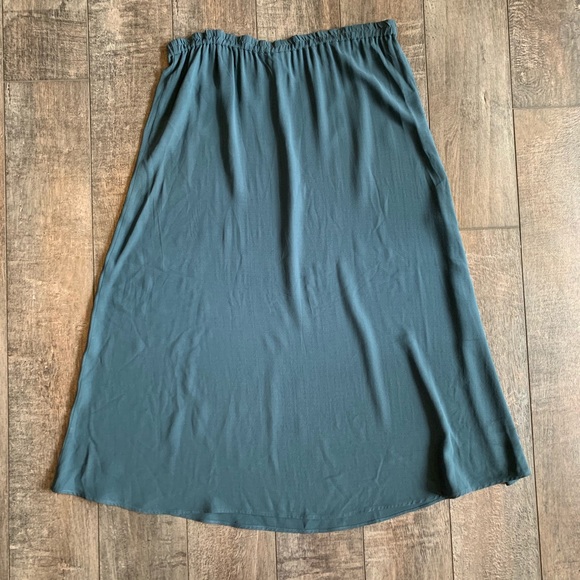 Eileen Fisher 100% Silk A-Line Midi Skirt - Picture 6 of 6